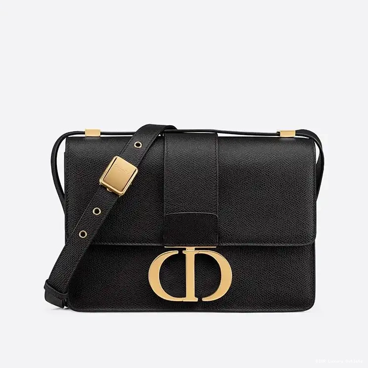30 Grained Montaigne Black Calfskin Dior Bag 0514 Luxury